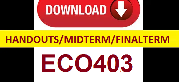 ECO403 handouts midterm and finalterm papers