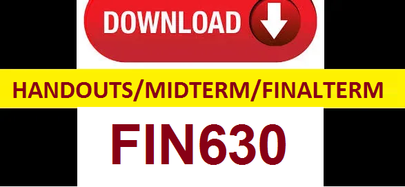 FIN630 handouts midterm and final term solved papers