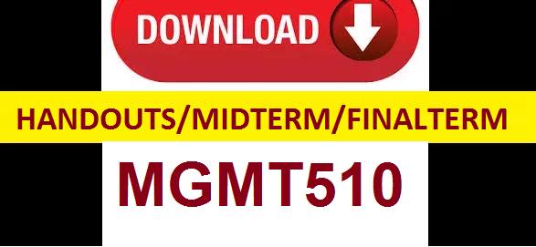 MGMT510 handouts midterm and final term solved papers