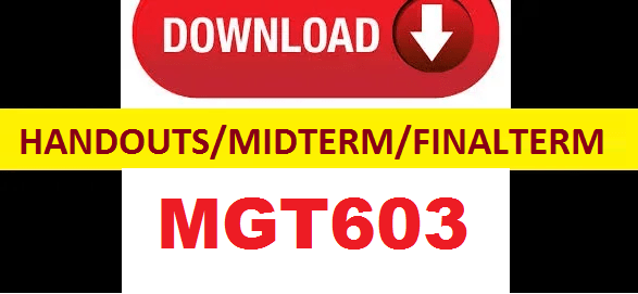MGT603 handouts,midterm & finalterm papers